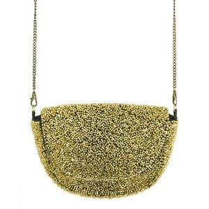 Gold Moon Bag Hand Beaded Clutch Purse NWOT